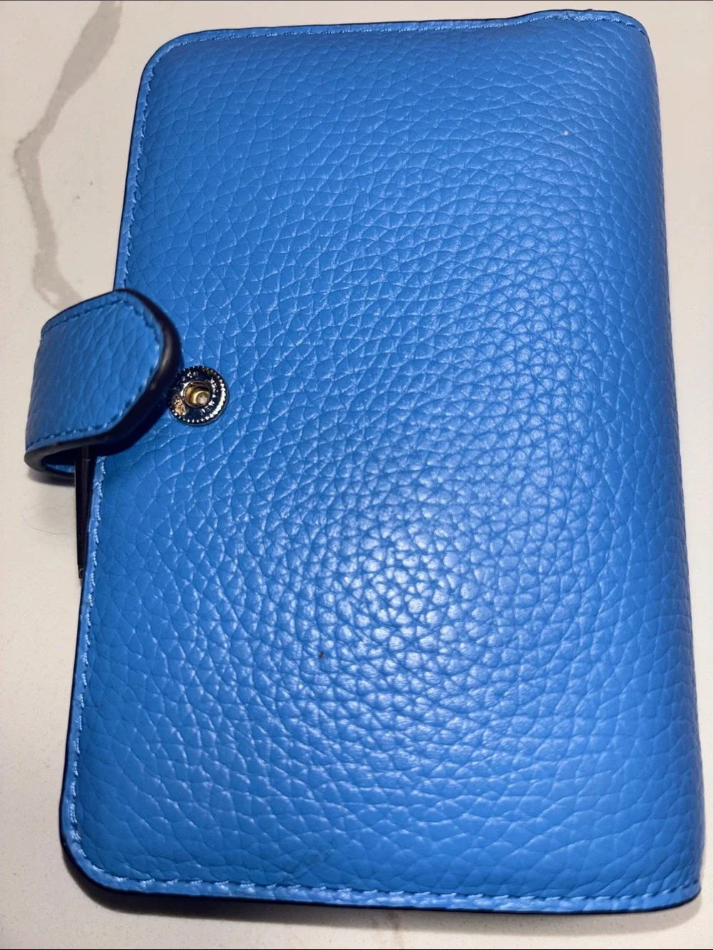 kate spade Pebbled Leather Wallet in Bright Blue